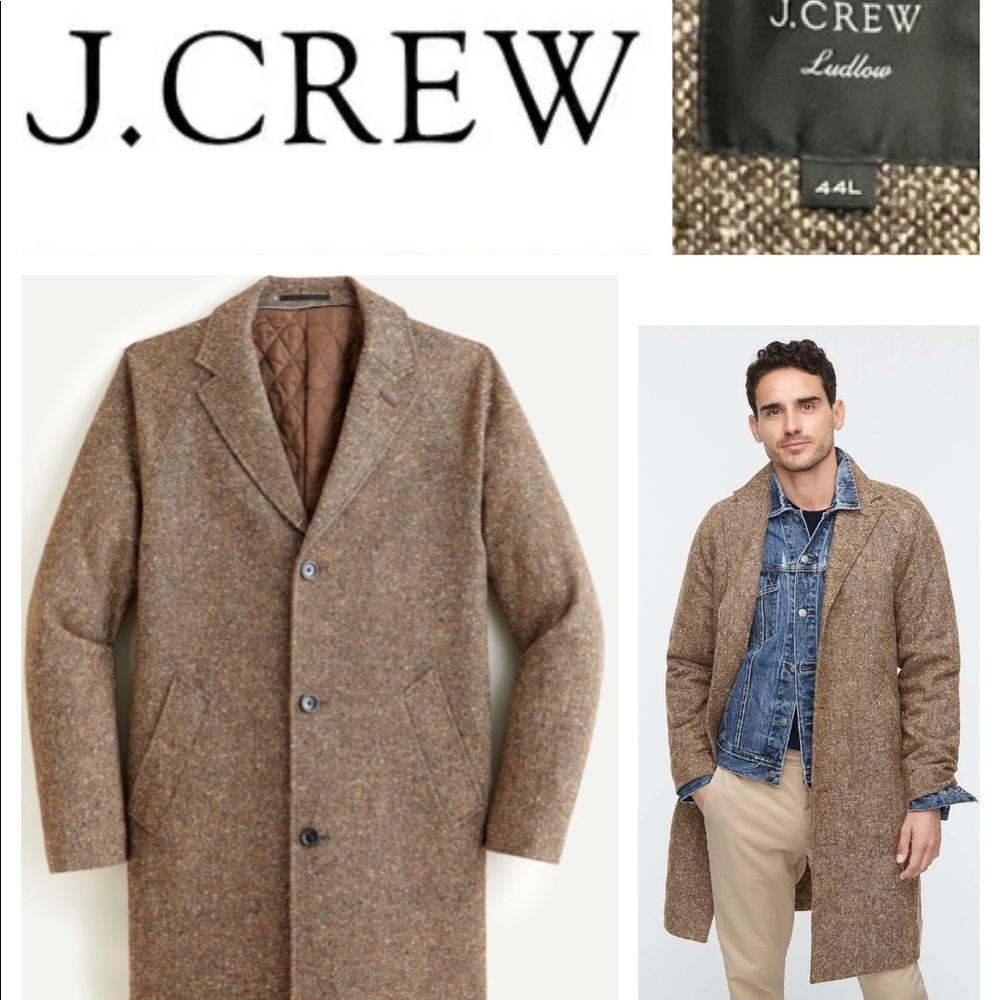J. Crew Ludlow topcoat in English wool Donegal 44L